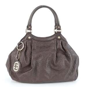 GUCCI Brown Leather Tote Bag